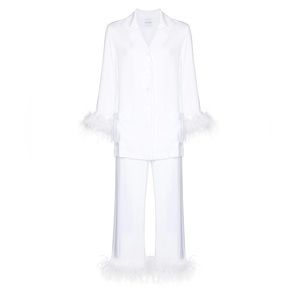 Sleeper Feather-Trim Pajama Set